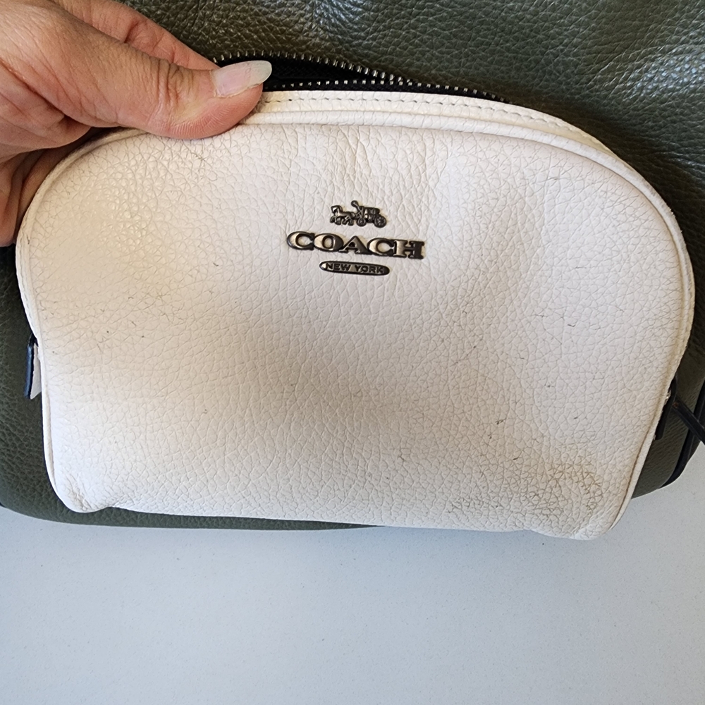Coach Olive Green and White Women's or mens  Backpack with wallet - Picture 11 of 14